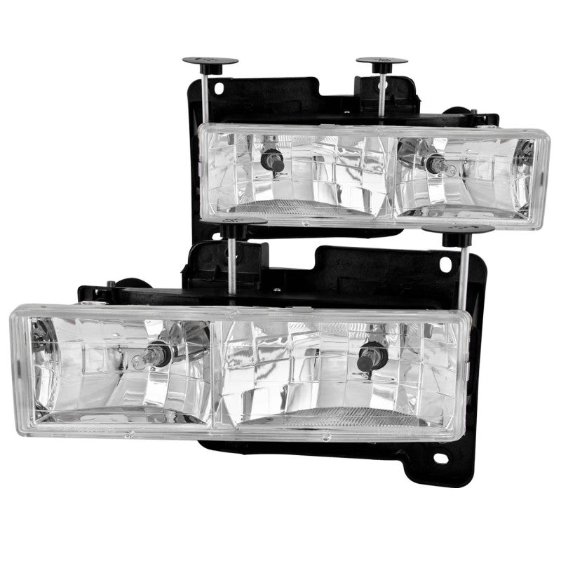 ANZO 1988-1998 Chevrolet C1500 Crystal Headlights Chrome - 0