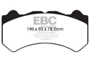 EBC 08-11 Nissan GT-R (R35) 3.8 Twin Turbo (Cast Iron Rotors) Yellowstuff Front Brake Pads-5