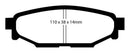 EBC 12+ Subaru BRZ 2.0 (solid rear rotors) Ultimax2 Rear Brake Pads-4