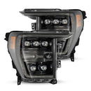 AlphaRex 21-22 Ford F-150 NOVA LED Proj Headlights Plank Style Alpha Blk w/Activ Light/Seq Signal-1