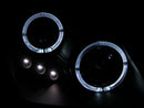 ANZO 1997-2001 Honda Prelude Projector Headlights w/ Halo Black w/ LED-7