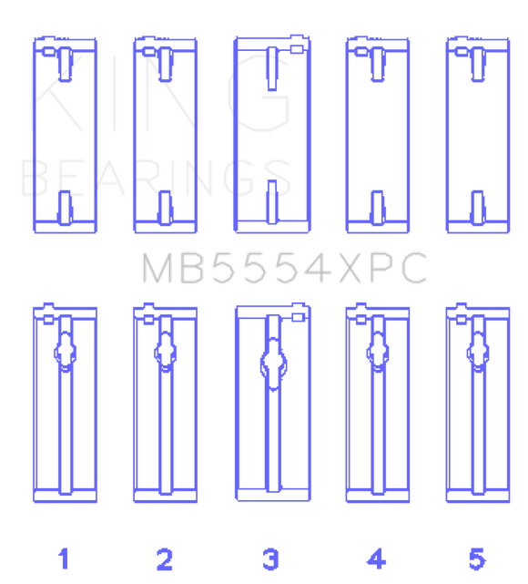 King Engine Bearings Toyota 3SGTE 16V 2.0L pMaxKote Performance Main Bearing Set - Size STD