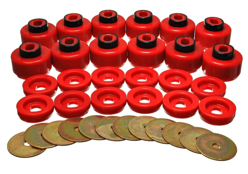 Energy Suspension Body Mount Set - Red - 0