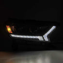 AlphaRex 19-21 Ford Ranger LUXX LED Proj Headlights Plank Style Alpha Black w/Seq Signal/DRL-9