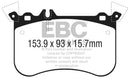 EBC 14-18 Mercedes CLA45 AMG w/13.8in Front Rotors Yellowstuff Front Brake Pads-4
