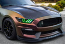 Oracle 15-17 Ford Mustang Dynamic RGB+A Pre-Assembled Headlights - Black Edition - ColorSHIFT-15