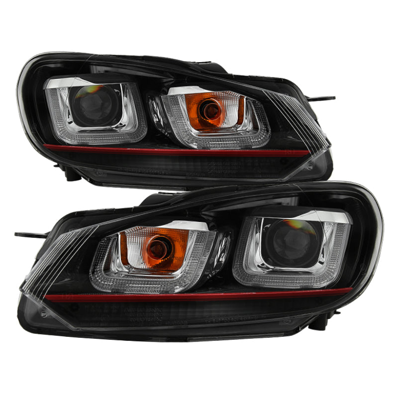 Spyder Volkswagen Golf / GTI 10-13 Version 3 Projector Headlights - Black PRO-YD-VG10V3R-DRL-BK - 0