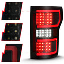 ANZO 18-19 Ford F-150 LED Taillight Black Housing Clear Lens Red Light Bar W/Sequential-9