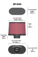 K&N Universal Filter with Carbon Fiber Top & Base-12in Base O/S Length x 6in Base O/S Width x 7in H-13