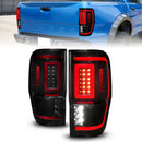 ANZO 19-22 Ford Ranger Full LED Taillights w/ Lightbar Sequential Signal Black Housing/Smoke Lens-2