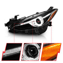 ANZO Projector Headlights With Halo Black w/Amber 14-17 Mazda 3-11