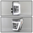 Spyder 11-16 Ford F-250/F-350 V2 Projector Headlights - Light Bar DRL - Chrome PRO-YD-FS11V2-LB-C-18