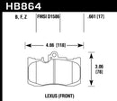 Hawk 13-17 Lexus GS350/GS350 F Sport / 12-17 Lexus IS350 HPS Street Front Brake Pads-5