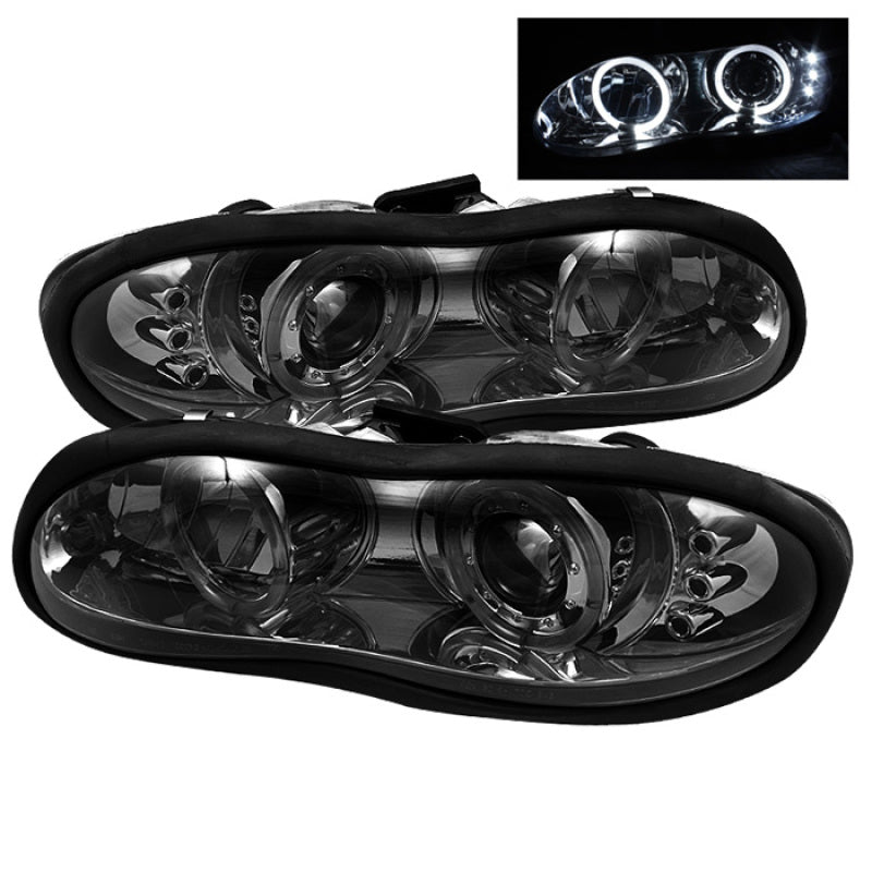 Spyder Chevy Camaro 98-02 Projector Headlights LED Halo LED Smke - Low H1 PRO-YD-CCAM98-HL-SM - 0