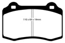 EBC 96-00 Lotus Esprit Turbo 2.0 Turbo GT3 Yellowstuff Rear Brake Pads-6