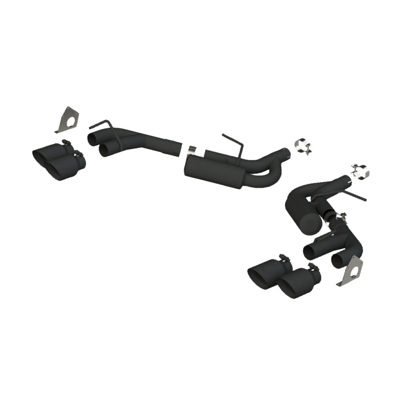 MBRP 16-19 Chevrolet Camaro V6 2.5in BLK NPP Dual Axle Back Exhaust w/ 4in Quad Dual Wall Tips - 0