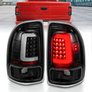 ANZO 1997-2004 Dodge Dakota LED Taillights Black Housing Clear Lens Pair-1
