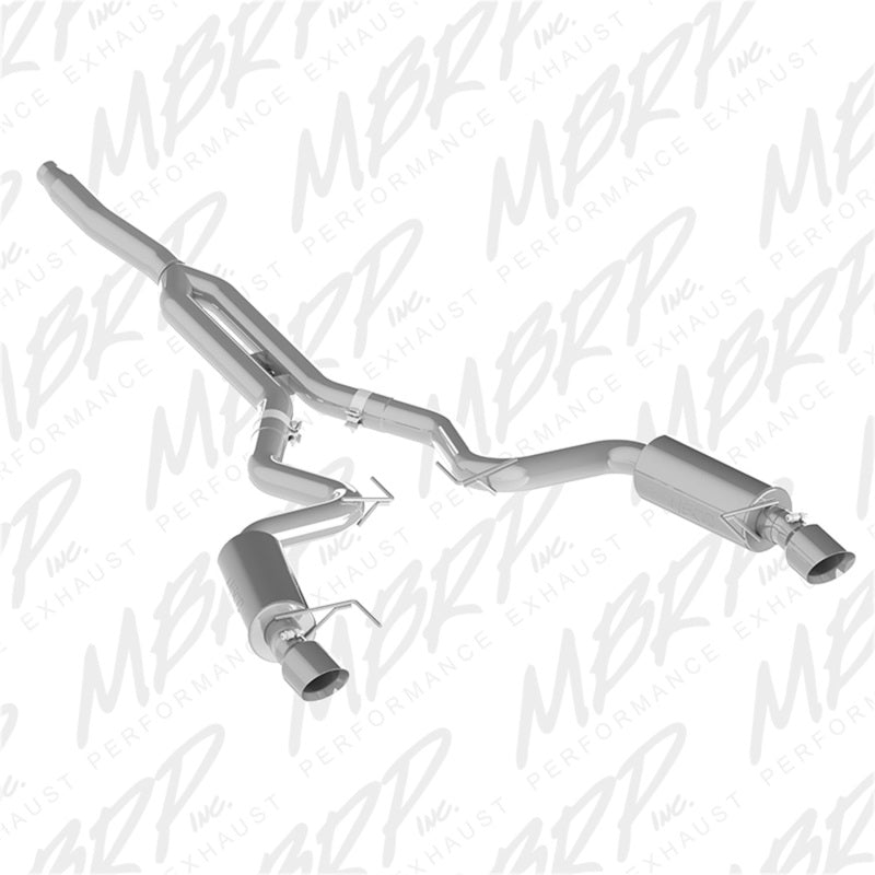 MBRP 15-19 Ford Mustang EcoBoost 2.3L Alum 3in Cat Back Dual Split Rear Exit (Race Version) - 0