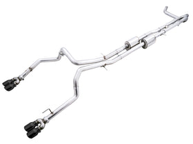 AWE Tuning 4th Gen GM 1500 6.2L 0FG Cat-Back Split Rear Exit (w/ Bumper Cutouts) - Quad Diamond Tips