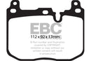 EBC 14+ BMW M3 3.0 Twin Turbo (F80) Redstuff Front Brake Pads-5