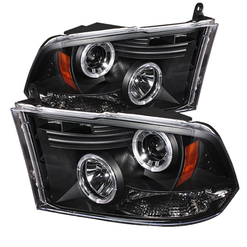 Spyder Dodge Ram 1500 09-14 10-14 Projector Headlights Halogen- LED Halo LED - Blk PRO-YD-DR09-HL-BK - 0