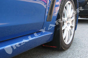 Rally Armor 08-17 Mitsubishi EVO X Black UR Mud Flap w/ Red Logo - 0