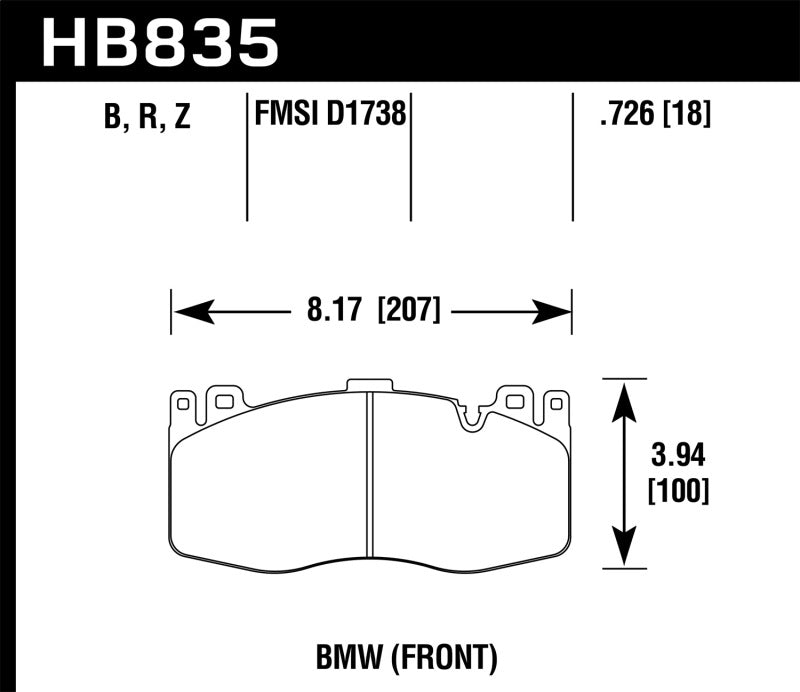 Hawk 13-16 BMW 5 Series HPS 5.0 Front Brake Pads - 0