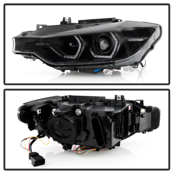 Spyder 12-14 BMW F30 3 Series 4DR Projector Headlights - Black PRO-YD-BMWF3012-AFSHID-BK