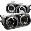 ANZO 1994-1997 Acura Integra Projector Headlights w/ Halo Black-2