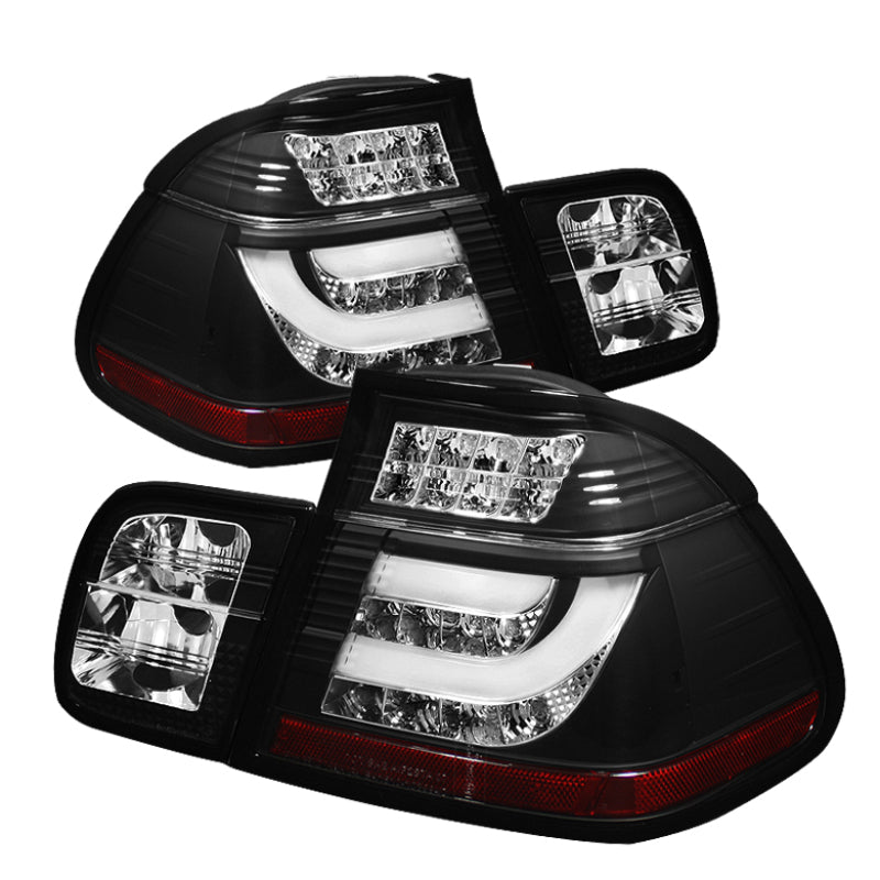 Spyder BMW E46 3-Series 02-05 4Dr Light Bar Style LED Tail Lights Black ALT-YD-BE4602-4D-LBLED-BK - 0