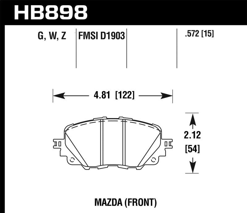 Hawk 17-19 Fiat 124 Spider HPS 5.0 Front Brake Pads - 0