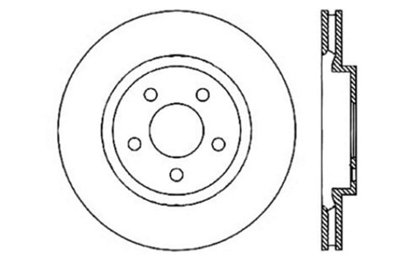 StopTech 05-09 Chrysler 300 (5.7L V8 exc SRT-8) Rear Left Slotted & Drilled Rotor - 0