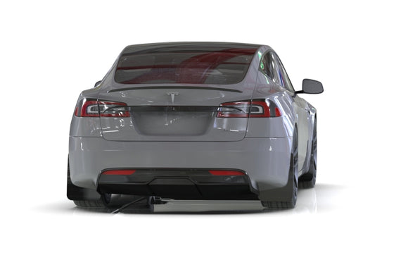 Rally Armor 21-26 Tesla Model S/ S Plaid Black UR Mud Flap w/Metallic Black Logo