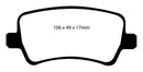 EBC 11+ Volvo S60 2.5 Turbo T5 (300mm Front Rotors) Redstuff Rear Brake Pads-5