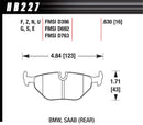 Hawk BMW 3/5/7 Series / M3 / Z3 / Z4  Race Blue 9012 Rear Brake Pads-4