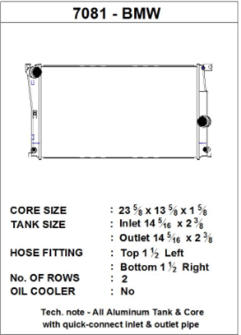 CSF BMW 2 Series (F22/F23) / BMW 3 Series (F30/F31/F34) / BMW 4 Series (F32/F33/F36) A/T Radiator - 0