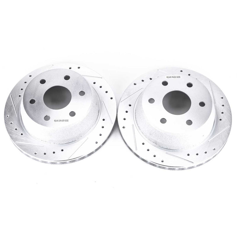 Power Stop 02-06 Cadillac Escalade Rear Evolution Drilled & Slotted Rotors - Pair - 0