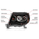 ANZO 2005-2011 Toyota Tacoma Projector Headlights w/ Halo Black-19