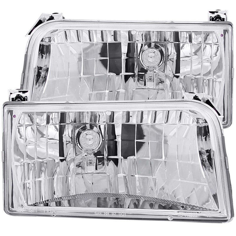 ANZO 1992-1996 Ford F-150 Crystal Headlights Chrome - 0