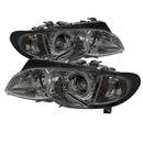 Spyder BMW E46 3-Series 02-05 4DR Projector Headlights 1PC LED Halo Smke PRO-YD-BMWE4602-4D-AM-SM-2