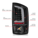 ANZO 2002-2006 Dodge  Ram 1500 LED Tail Lights w/ Light Bar Black Housing Clear Lens-7