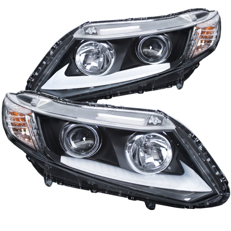 ANZO 2012-2015 Honda Civic Projector Headlights w/ U-Bar Chrome