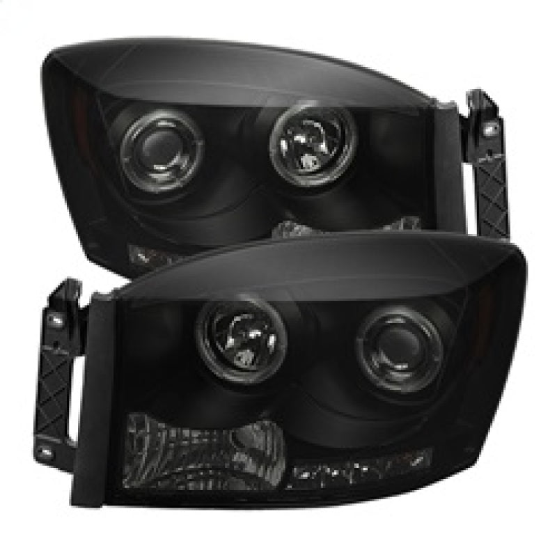 Spyder Dodge Ram 1500 06-08 06-09 Projector Headlights LED Halo LED Blk Smke PRO-YD-DR06-HL-BSM - 0