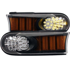 ANZO 2007-2013 Toyota Fj Cruiser LED Parking Lights Black w/ Amber Reflector - 0