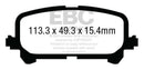 EBC 14+ Acura MDX 3.5 Greenstuff Rear Brake Pads-5