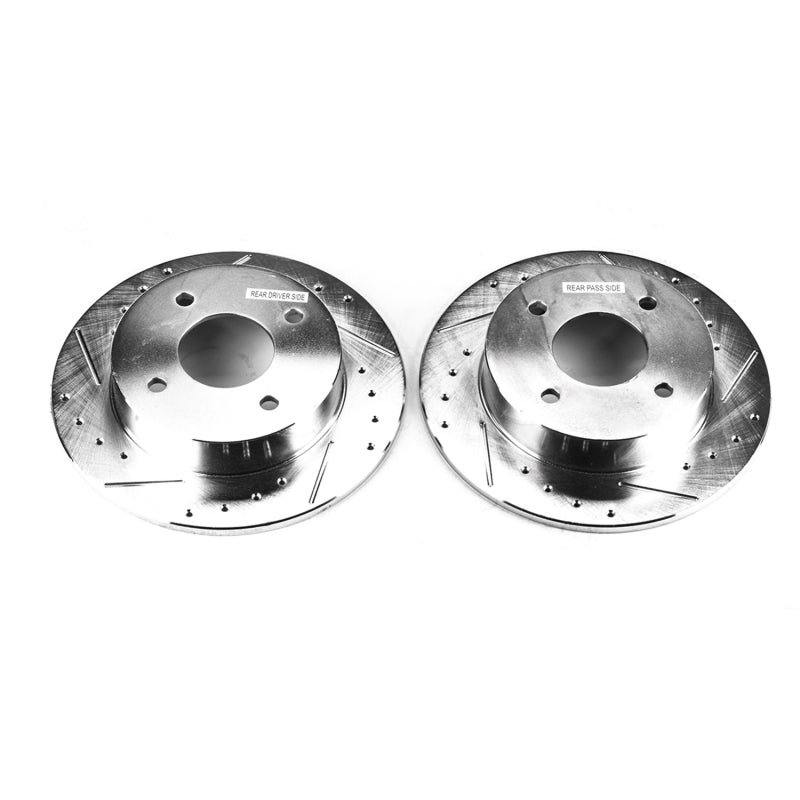 Power Stop 89-98 Nissan 240SX Rear Evolution Drilled & Slotted Rotors - Pair - 0