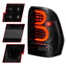 ANZO 2002-2009 Chevrolet Trailblazer LED Tail Lights w/ Light Bar Black Housing Smoke Lens-7