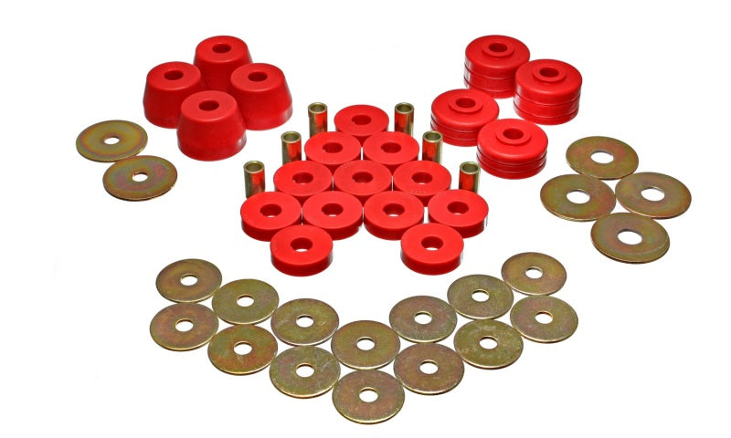 Energy Suspension Body Mount Bushing Sets - Red - 0