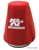 K&N Red Drycharger 5.25in x 3in Round Tapered Air Filter Wrap-2