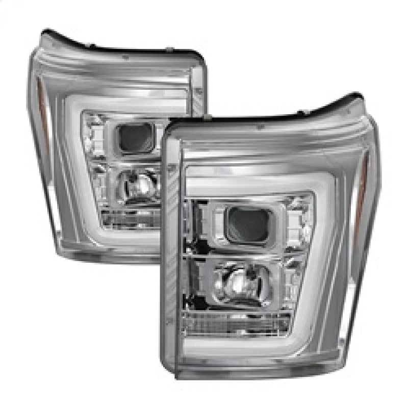 Spyder 11-16 Ford F-250/F-350 V2 Projector Headlights - Light Bar DRL - Chrome PRO-YD-FS11V2-LB-C - 0